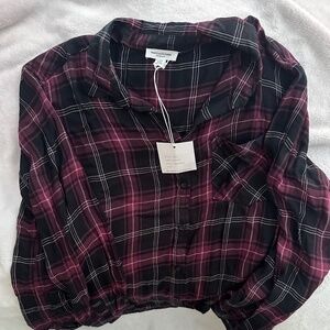 Beach Lunch Lounge plaid button down